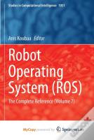 Robot Operating System (Ros)