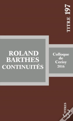 Capa do artigo Roland Barthes : Continuités