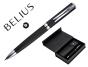Roller e estojo belius curve textura ponteada preto prateado tinta azul caixa de oferta - Preview