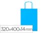 Saco de papel basika celulose celeste l com asa torcida 320x400x14 mm (25 unidades) - Preview