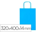 Capa do artigo Saco de papel basika celulose celeste l com asa torcida 320x400x14 mm (25 unidades)