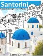 Santorini Greece Coloring Books For Adults - Preview