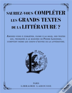 Capa do artigo Saurez-Vous Compléter Les Grands Textes De La Littérature ?