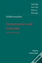 Capa do artigo Schleiermacher: Hermeneutics And Criticism