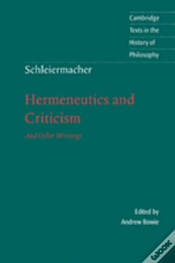 Capa do artigo Schleiermacher: Hermeneutics And Criticism