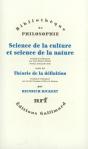Sciences De La Culture Et Sciences De La Nature ; Théorie De La Définition - Preview
