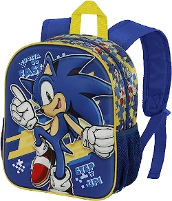 Capa do artigo Sega-Sonic Step Mochila 3D Pequena, Azul