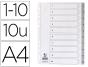 Separador numerico q-connect plastico 1-10 conjunto de 10 separadores din a4 multiperfurados - Preview