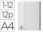 Separador numerico q-connect plastico 1-12 conjunto de 12 separadores din a4 multiperfurados - Preview