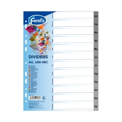 Capa do artigo Separador Plástico A4 Meses Forofis Cinza 91284