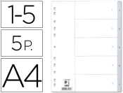 Capa do artigo Separador q-connect numericos din a4 com 5 separadores de cores