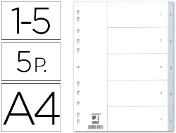 Capa do artigo Separador q-connect numericos din a4 com 5 separadores de cores