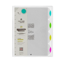 Capa do artigo Separadores Pp A4 4P Ingeniox Transparente/Neon 66114199