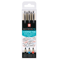 Capa do artigo Set 3 Marcadores de Ponta Calibrada Sakura Pigma Micron PN