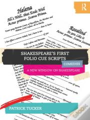 Shakespeareâ€™S First Folio Cue Scripts - Comedies