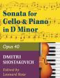 Shostakovich Sonata In D Minor--Opus 40 For Cello And Piano - Preview