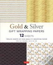 Silver & Gold Gift Wrapping Papers - 12 Sheets