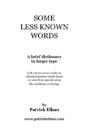 Some Less Known Words - Preview
