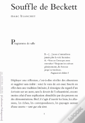 Souffle De Beckett