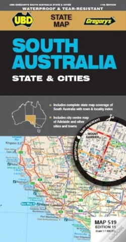 Capa do artigo South Australia State & Cities Map 519 11th Ed Waterproof