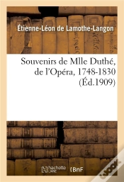 Capa do artigo Souvenirs De Mlle Duthe, De L