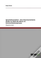 Sprechaktverstehen - Eine Theorieorientierte Studie Zur Rolle Des Haã‚Â¶Rers Im Kommunikationsprozess
