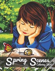 Spring Scenes Coloring Book