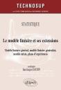 Statistique - Le Modèle Linéaire Et Ses Extensions - Modèle Linéaire Général, Modèle Linéaire Généralisé, Modèle Mixte, Plans D'Expériences (Niveau C) - Preview