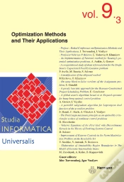 Capa do artigo Studia Informatica Universalis N°9.3 : Optimization Methods And Their Applications