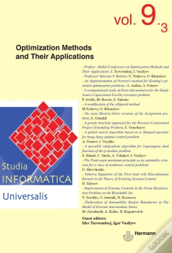 Capa do artigo Studia Informatica Universalis N°9.3 : Optimization Methods And Their Applications