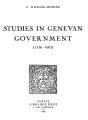 Studies In Genevan Government : 1536-1605 - Preview