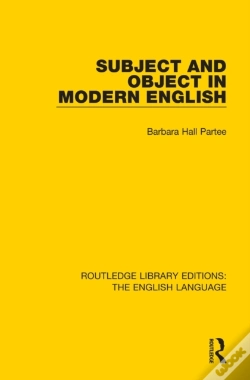 Capa do artigo Subject And Object In Modern English