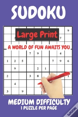 Capa do artigo Sudoku Large Print Medium Difficulty Level Compact Book Fits In Your Bag 1 Puzzle Per Page