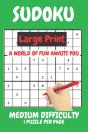 Sudoku Large Print Medium Difficulty Level Compact Book Fits In Your Bag 1 Puzzle Per Page - Preview