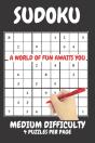 Sudoku Medium Difficulty Level 4 Puzzles Per Page - Preview