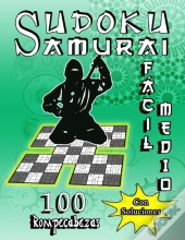 Sudoku Samurai Facil Y Medio  / 100 Rompecabezas Con Soluciones