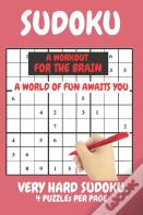 Sudoku Very Hard Expert Level Compact Book Fits In Your Bag 4 Puzzles Per Page