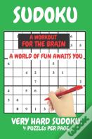 Sudoku Very Hard Expert Level Compact Book Fits In Your Bag 4 Puzzles Per Page