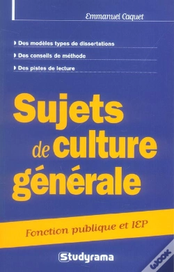 Capa do artigo Sujets De Culture Generale Categorie A Et B ; Fonction Publique Et Iep