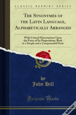 Capa do artigo Synonymes Of The Latin Language, Alphabetically Arranged