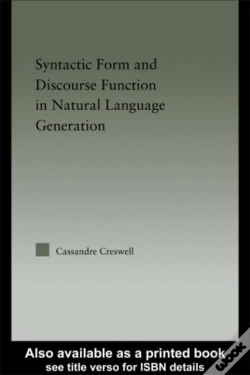 Capa do artigo Syntactic Form And Discourse Function In Natural Language Generation