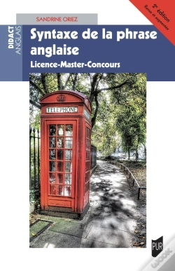 Capa do artigo Syntaxe De La Phrase Anglaise : Licence-Master-Concours (2e Édition)