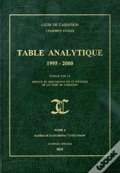 Capa do artigo Table Analytique (1995-2000) T.1 ; Accident De La Circulation, Credit Foncier ; Cour De Cassation, Chambres Civiles
