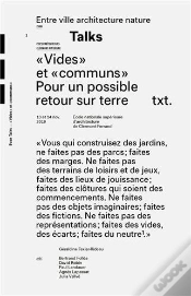 Capa do artigo Talks : Vides Et Communs