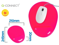 Capa do artigo Tapete para rato q-connect com apoio de pulsos de gel e pvc cor rosa