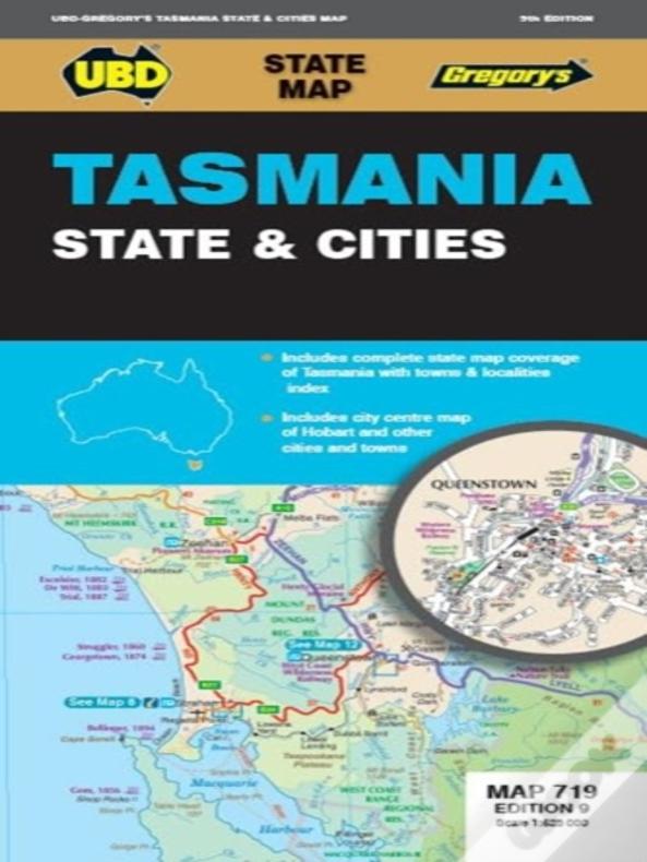 Tasmania State & Cities Map 719 9th Ed (Waterproof)