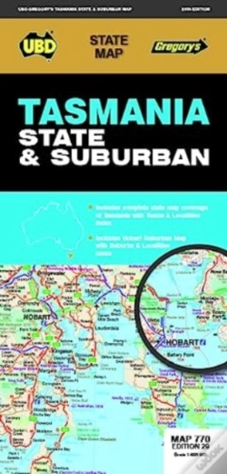 Capa do artigo Tasmania State & Suburban Map 770 29th Ed