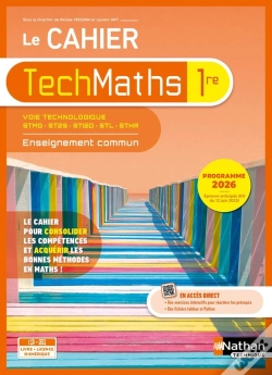 Capa do artigo Techmaths : Le Cahier De Mathématiques ; Enseignement Commun ; 1re Technologique (Édition 2026)