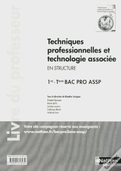 Capa do artigo Techniques Professionnelles Technologie Associee (Poch) 1e/Terminale Bpro Assp Opt Struct - Prof 2012