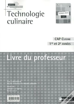 Capa do artigo Technologie Culinaire Cap Cuisine Livre Du Professeur 2010